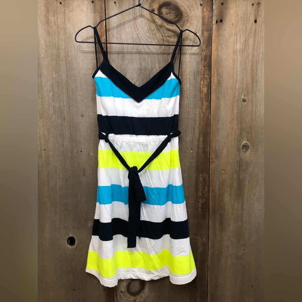 NWOT 2012 Aeropostale Striped Cami Tank Dress in White Blue Size Medium
